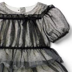 Dot Tiered Tulle Dress JJ Black Dot -Fashionable Kids Shop 100047949 alt2 JJ
