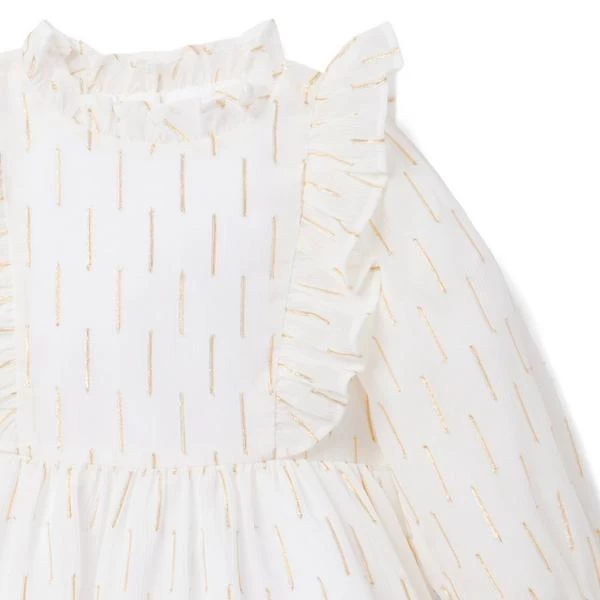 Metallic Clip Stripe Dress Cream And Sugar Stripe 4 Metallic Clip Stripe Dress Cream And Sugar Stripe - Image 4