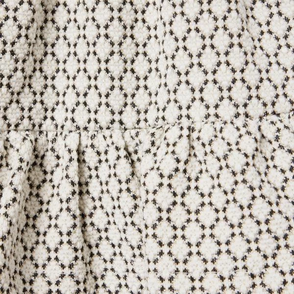 Geo Faux Fur Collared Dress White Geo 3 Geo Faux Fur Collared Dress White Geo - Image 3