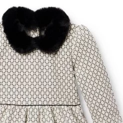 Geo Faux Fur Collared Dress White Geo 8 Geo Faux Fur Collared Dress White Geo -Fashionable Kids Shop 100047958 alt2 JJ