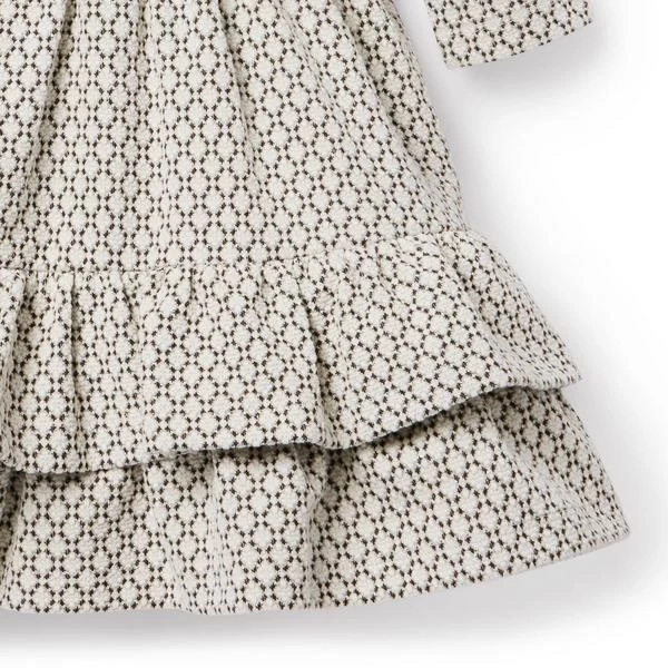 Geo Faux Fur Collared Dress White Geo 5 Geo Faux Fur Collared Dress White Geo - Image 5