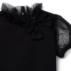 Dot Tulle Sleeve Top JJ Black -Fashionable Kids Shop 100047964 alt1 JJ