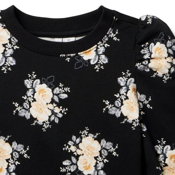 Floral French Terry Sweatshirt JJ Black Floral 4 Floral French Terry Sweatshirt JJ Black Floral - Image 4