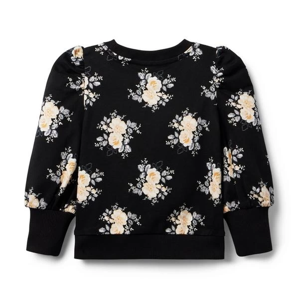 Floral French Terry Sweatshirt JJ Black Floral 2 Floral French Terry Sweatshirt JJ Black Floral - Image 2