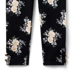 Floral Button Cuff Ponte Pant JJ Black Floral 5 Floral Button Cuff Ponte Pant JJ Black Floral -Fashionable Kids Shop 100047974 alt2 JJ