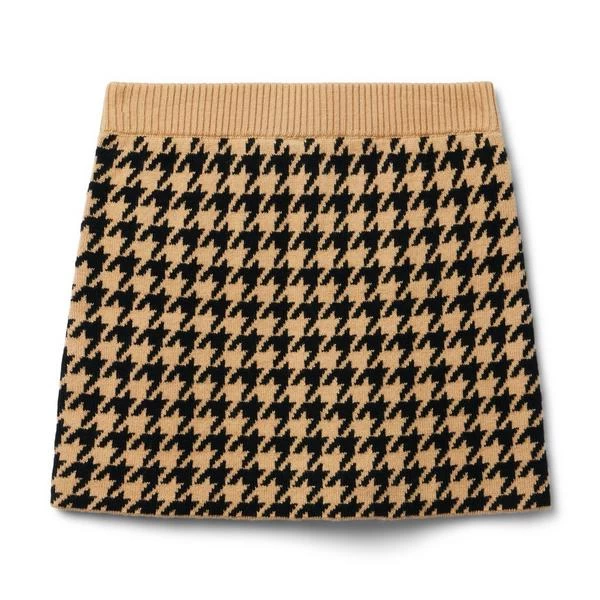 Houndstooth Skirt Tan Houndstooth 2 Houndstooth Skirt Tan Houndstooth - Image 2