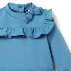 Faux Fur Ponte Dress Winter Blue -Fashionable Kids Shop 100048030 alt2 JJ