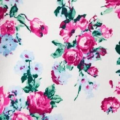 Floral Puff Sleeve Sweatshirt Ivory Floral -Fashionable Kids Shop 100048035 alt1 JJ