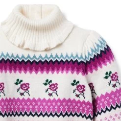 Rose Fair Isle Sweater Burgundy Fair Isle -Fashionable Kids Shop 100048038 alt2 JJ