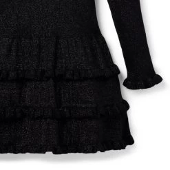Sparkle Ribbed Ruffle Dress JJ Black -Fashionable Kids Shop 100048171 alt3 JJ