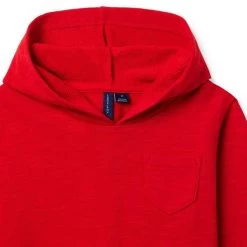 Slub French Terry Hooded Sweatshirt True Red -Fashionable Kids Shop 100048335 alt1 JJ