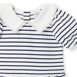 Collared Striped Ponte Dress Merchant Marine Stripe -Fashionable Kids Shop 100048337 alt1 JJ