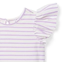 Striped Flutter Sleeve Jersey Top Pixie Purple Stripe 5 Striped Flutter Sleeve Jersey Top Pixie Purple Stripe -Fashionable Kids Shop 100048346 alt1 JJ