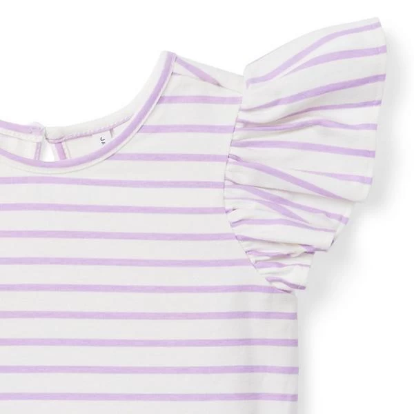 Striped Flutter Sleeve Jersey Top Pixie Purple Stripe 3 Striped Flutter Sleeve Jersey Top Pixie Purple Stripe - Image 3