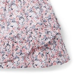 Floral Ruffle Wrap Sundress White Floral -Fashionable Kids Shop 100048365 alt3 JJ