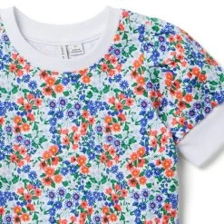 Floral Puff Sleeve Sweatshirt White Floral -Fashionable Kids Shop 100048375 alt2 JJ