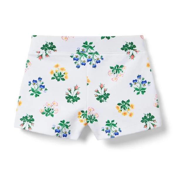 Floral Ponte Short White Floral 2 Floral Ponte Short White Floral - Image 2