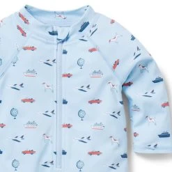 Baby Around The Globe Rash Guard Swimsuit Beau Blue Around The Globe 7 Baby Around The Globe Rash Guard Swimsuit Beau Blue Around The Globe -Fashionable Kids Shop 100048387 alt2 JJ