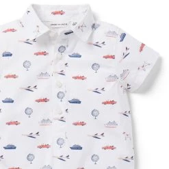 The Around The Globe Poplin Baby Romper White Around The Globe 8 The Around The Globe Poplin Baby Romper White Around The Globe -Fashionable Kids Shop 100048391 alt2 JJ