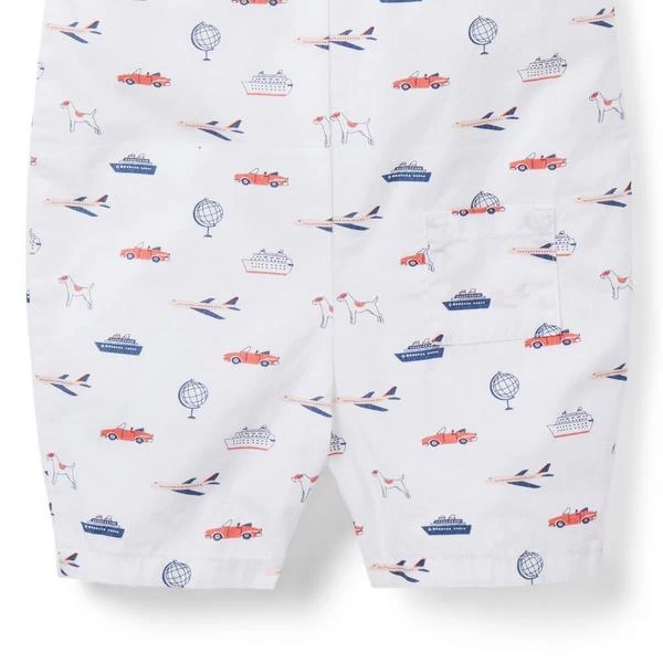 The Around The Globe Poplin Baby Romper White Around The Globe 5 The Around The Globe Poplin Baby Romper White Around The Globe - Image 5