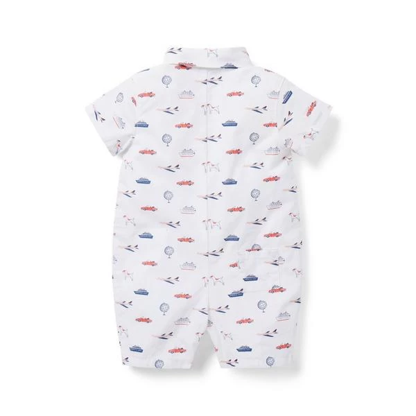 The Around The Globe Poplin Baby Romper White Around The Globe 2 The Around The Globe Poplin Baby Romper White Around The Globe - Image 2