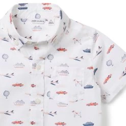 Around The Globe Poplin Shirt White Around The Globe 7 Around The Globe Poplin Shirt White Around The Globe -Fashionable Kids Shop 100048400 alt2 JJ