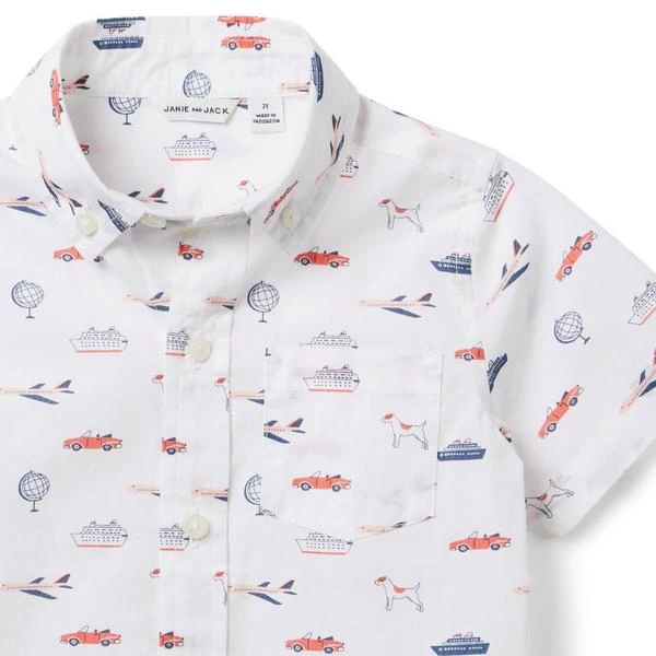 Around The Globe Poplin Shirt White Around The Globe 4 Around The Globe Poplin Shirt White Around The Globe - Image 4