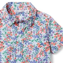 Floral Poplin Shirt White Floral -Fashionable Kids Shop 100048406 alt2 JJ