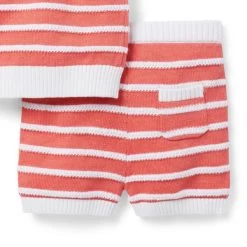 Baby Striped Sweater Matching Set Relaxed Red Stripe -Fashionable Kids Shop 100048410 alt3 JJ