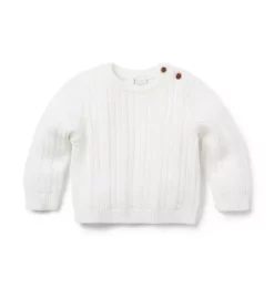 Baby Cable Knit Sweater Jet Ivory