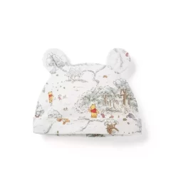 Disney Winnie The Pooh Baby Bear Ear Beanie Jet Ivory Toile