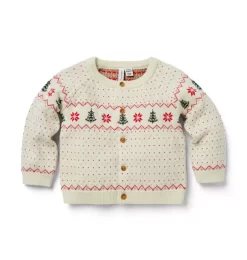 Baby Fair Isle Cardigan Cream And Sugar Fair Isle
