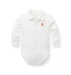 Disney Winnie The Pooh Baby Polo Bodysuit Jet Ivory
