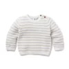Baby Striped Sweater Fluffy Bunny Heather Stripe