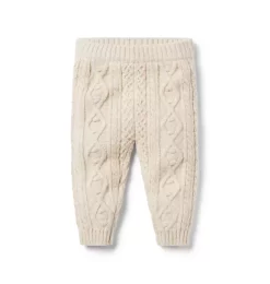 Baby Cable Knit Sweater Pant Fluffy Bunny Heather