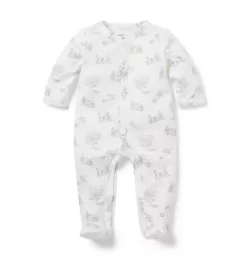 Baby Woodland Footed One-Piece Jet Ivory Woodland
