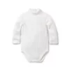 Baby Ribbed Turtleneck Bodysuit Jet Ivory