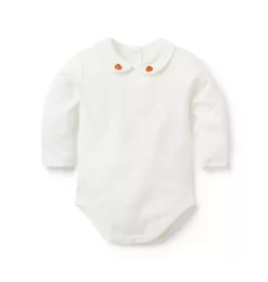 The Pumpkin Collar Baby Bodysuit Jet Ivory