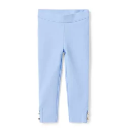 Button Cuff Ponte Pant Bye Bye Blue