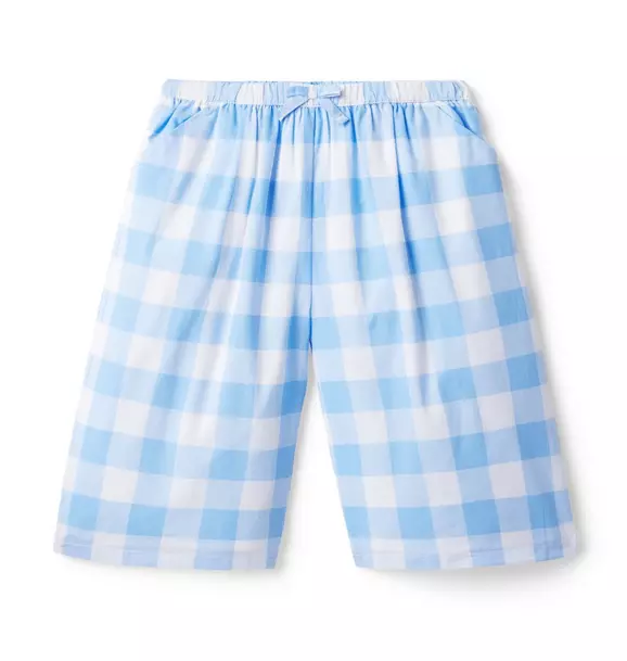 Gingham Wide Leg Cropped Pant Sky Blue Gingham 1 Gingham Wide Leg Cropped Pant Sky Blue Gingham