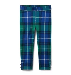 Tartan Button Cuff Jacquard Pant Ferry Green
