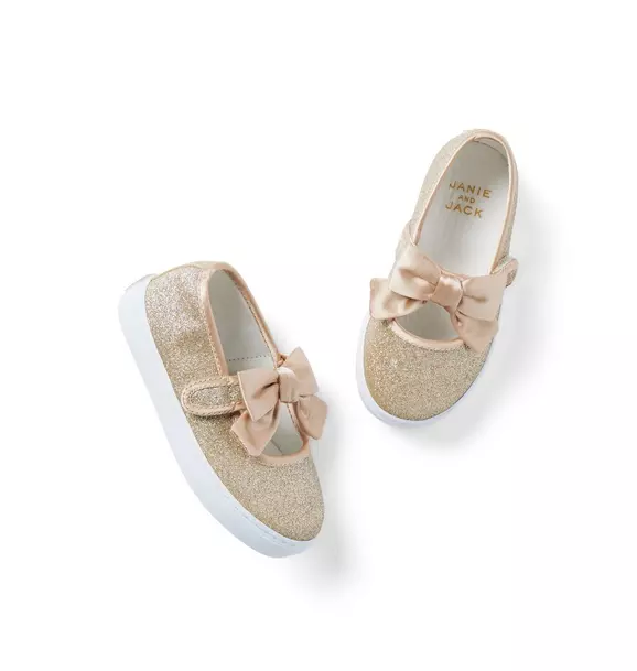 Glitter Bow Sneaker Gold 1 Glitter Bow Sneaker Gold
