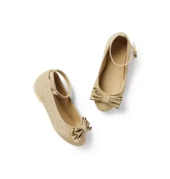 Sparkle Bow Ballet Flat Gold