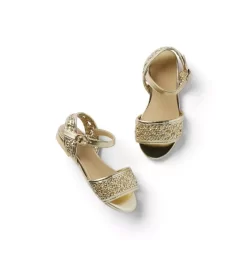 Metallic Woven Sandal Gold