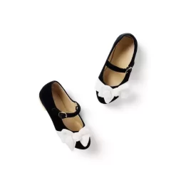 Velvet Bow Ballet Flat JJ Black