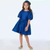 The Satin Holiday Dress Prussian Blue
