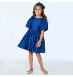 The Satin Holiday Dress Prussian Blue