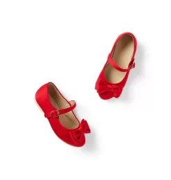 Satin Bow Ballet Flat Bradbury Red