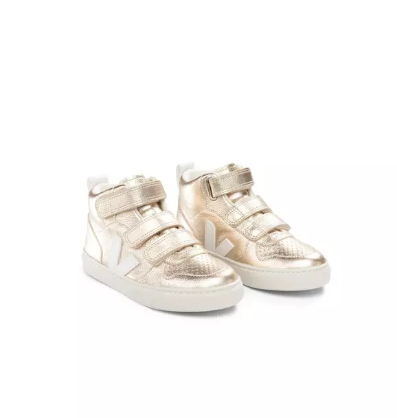 Kid Veja Mid V10 Sherpa-Lined Sneaker Gold 1 Kid Veja Mid V10 Sherpa-Lined Sneaker Gold
