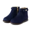 Suede Side Zip Ankle Bootie Merchant Marine
